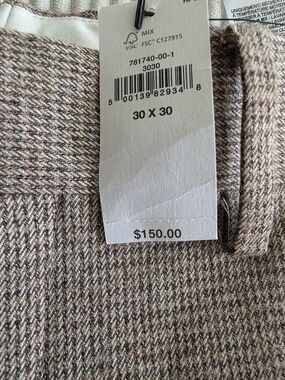 Banana Republic Taupe and Brown Herringbone Tailored Trousers